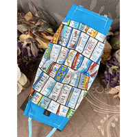 Handsewn Face Mask with Filter Pocket & Bendable Nose Wire - License Plates - 5 Sizes