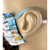 Handsewn Face Mask with Filter Pocket & Bendable Nose Wire - License Plates - 5 Sizes