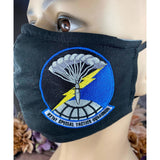 Handsewn and Machine-Embroidered Face Cover with Filter Pocket, Bendable Nose Wire, & Adjustable - USAF CCT - 5 Sizes