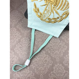 Handsewn and Machine-Embroidered Face Mask with Filter Pocket, Bendable Nose Wire, & Adjustable - Golden Queen Bee - 5 Sizes