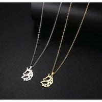 Stainless Steel Necklace with Beautiful Horse Charm and 18" Chain: 2 Color Options