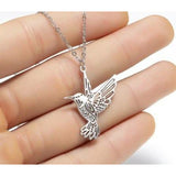Stainless Steel Necklace with Hummingbird Charm and 18" Chain: 2 Color Options