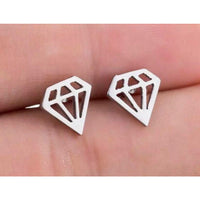 Super Cute Stainless Steel Gem-Shaped Post Earrings