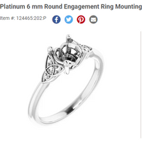 Custom Order: Adrian Sabori - Engagement Ring - Platinum - Size 8.50