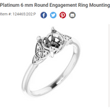 Custom Order: Adrian Sabori - Engagement Ring - Platinum - Size 8.50