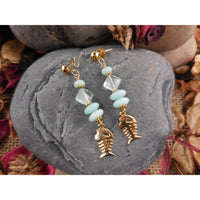 Gold-Filled Whimsical Amazonite and Fluorite Fishy Earrings