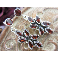 Garnet Sterling Silver Post Earrings