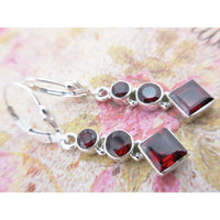 Garnet Sterling Silver Earrings