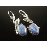 Kyanite Sterling Silver Leaf Earrings