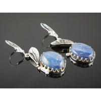 Kyanite Sterling Silver Leaf Earrings