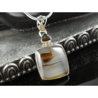 Montana Agate & Smoky Topaz Sterling Silver Pendant/Necklace