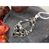 Smoky Topaz & Crystal & Herkimer Diamond (Quartz) Sterling Silver Pendant/Necklace