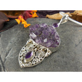Amethyst (Rough & Faceted) Sterling Silver Pendant/Necklace