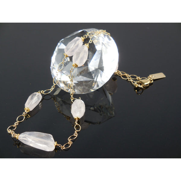 Gold-Filled Rose Quartz Gemstone Necklace