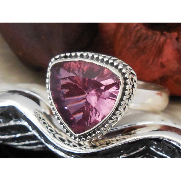 Alexandrite (Lab) Sterling Silver Ring - Size 8.5