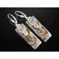 Tube Agate Sterling Silver Earrings