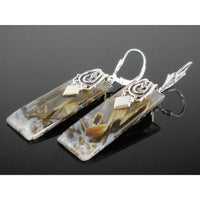 Tube Agate Sterling Silver Earrings