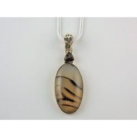 Montana Agate & Smoky Topaz Sterling Silver Pendant/Necklace