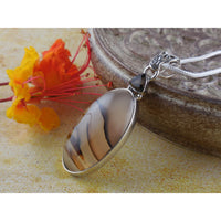Montana Agate & Smoky Topaz Sterling Silver Pendant/Necklace