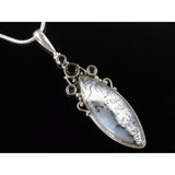 Dendritic Opal & Smoky Topaz & Onyx Sterling Silver Pendant/Necklace