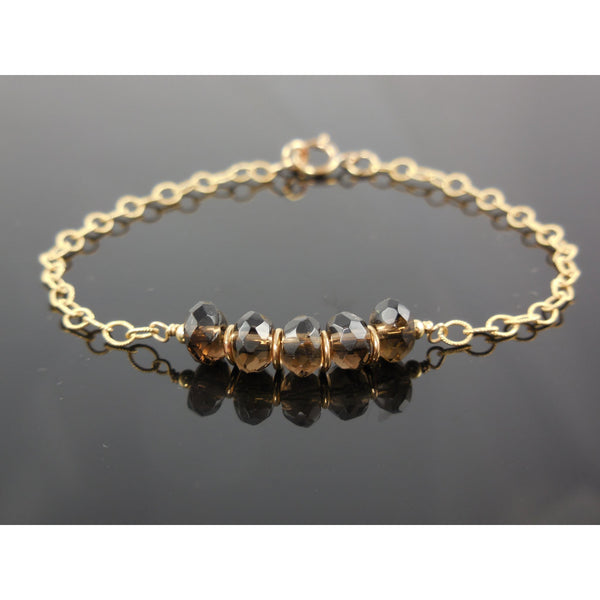Gold-Filled Smoky Quartz Bracelet