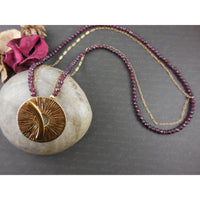 Gold-Filled Garnet Necklace with Chain