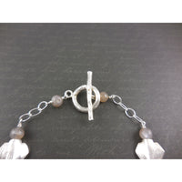 Sterling Silver Agate Chain Toggle Bracelet