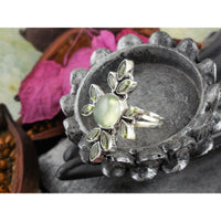 Prehnite & Peridot Sterling Silver Ring - Size 6.5