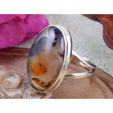 Montana Agate Sterling Silver Ring - Size 7.5