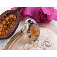 Montana Agate Sterling Silver Ring - Size 7.5