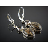 Black Golden Seraphinite & Smoky Topaz Sterling Silver Earrings
