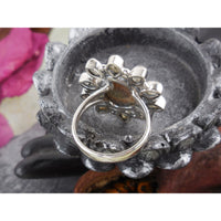 Ammonite & Herkimer Diamond (Quartz) Ring - Size 7