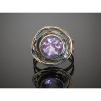 Alexandrite (Lab) Sterling Silver Ring - Size 8.75