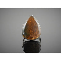 Brown Moss Agate Sterling Silver Ring - Size 7.0