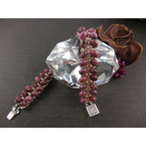 Handwoven Rhodonite Gemstone Sterling Silver Bracelet
