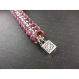 Handwoven Rhodonite Gemstone Sterling Silver Bracelet