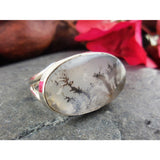 Dendritic Agate Sterling Silver Ring - Size 5.5
