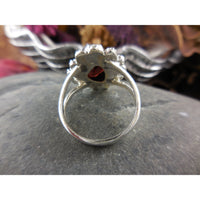 Garnet Rough Sterling Silver Ring - Size 6.25