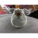 Garnet Rough Sterling Silver Ring - Size 6.25