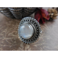 Moonstone Sterling Silver Ring - Size 7.75