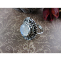 Moonstone Sterling Silver Ring - Size 7.75