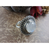 Moonstone Sterling Silver Ring - Size 7.75