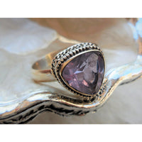 Alexandrite (Lab) Sterling Silver Ring - Size 8.75