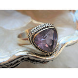 Alexandrite (Lab) Sterling Silver Ring - Size 8.75