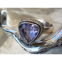 Alexandrite (Lab) Sterling Silver Ring - Size 8.75