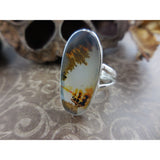 Dendritic Agate Sterling Silver Ring - Size 7.0