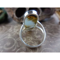 Dendritic Agate Sterling Silver Ring - Size 7.0