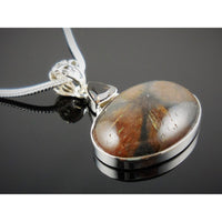 Chiastolite & Smoky Topaz Sterling Silver Pendant/Necklace