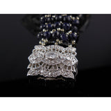 Handwoven Sapphire Gemstone Sterling Silver Cuff Bracelet