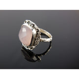 Pink Chalcedony Sterling Silver Ring - Size 6.5